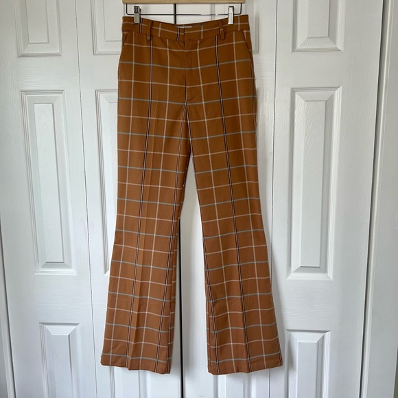Urban Outfitters Pants - Urban Outfitters plaid wide leg high rise pant brown Sz 8